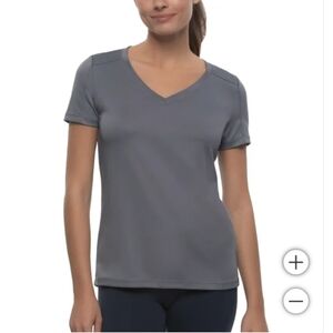 NWT TurboDry Women's Performance V-Neck Tee Gray S